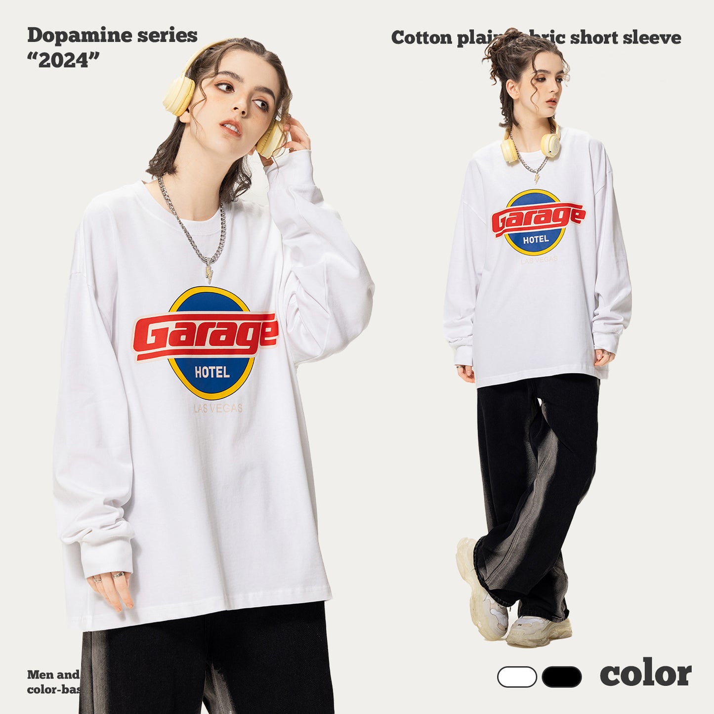 Rubber Print Double Yarn Long Sleeve Tee