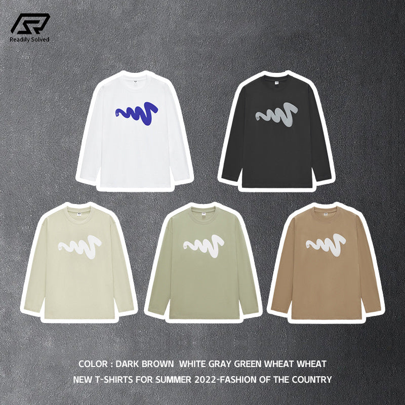Crew Wave Print Long Sleeve Tee