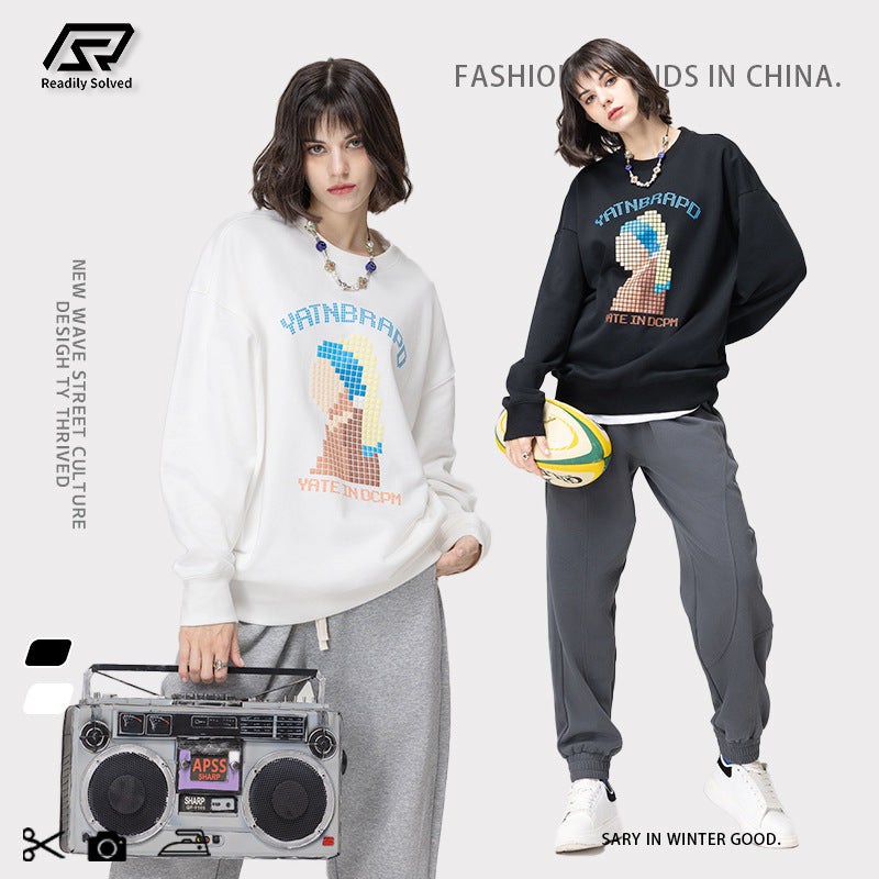 Crew Mosaic Bricks Print Sweatshirt