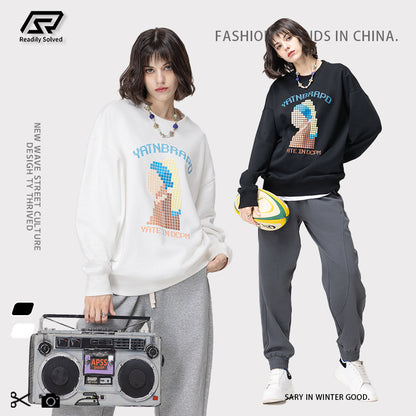 Crew Mosaic Bricks Print Sweatshirt