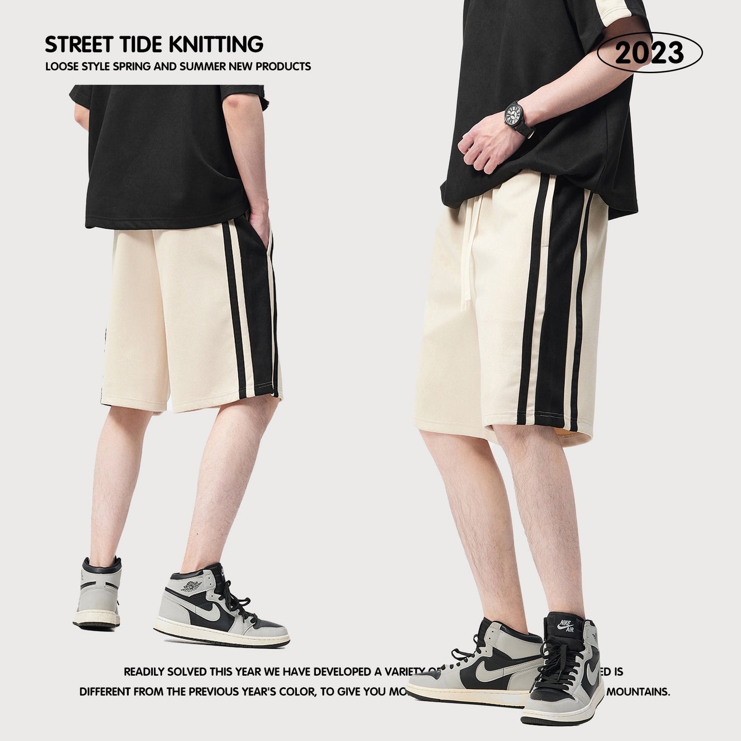 Colorblock Suede Sweat Shorts