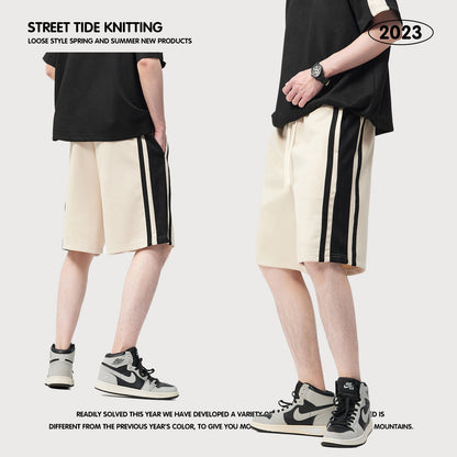 Colorblock Suede Sweat Shorts