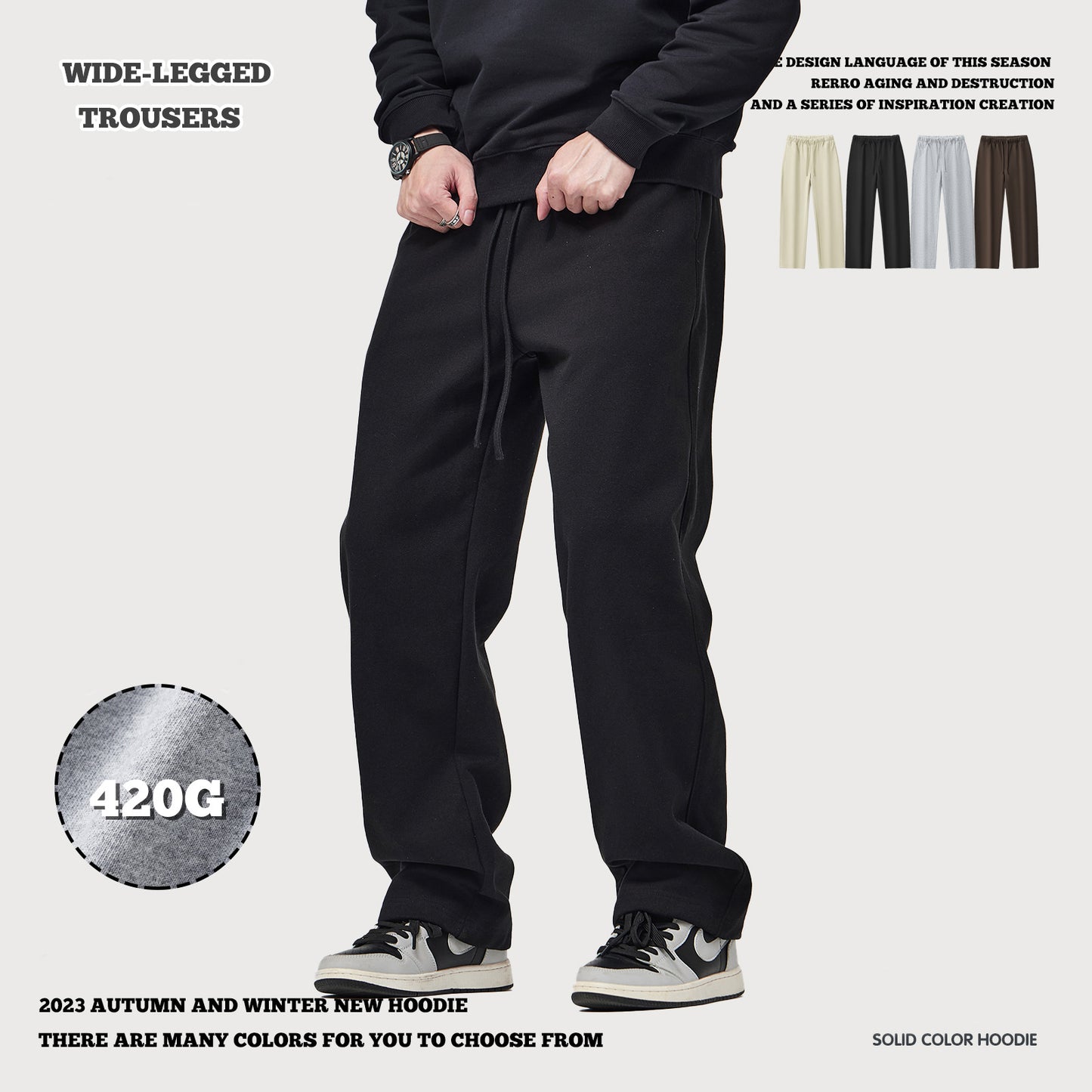 French Terry Wide Leg Sweatpants