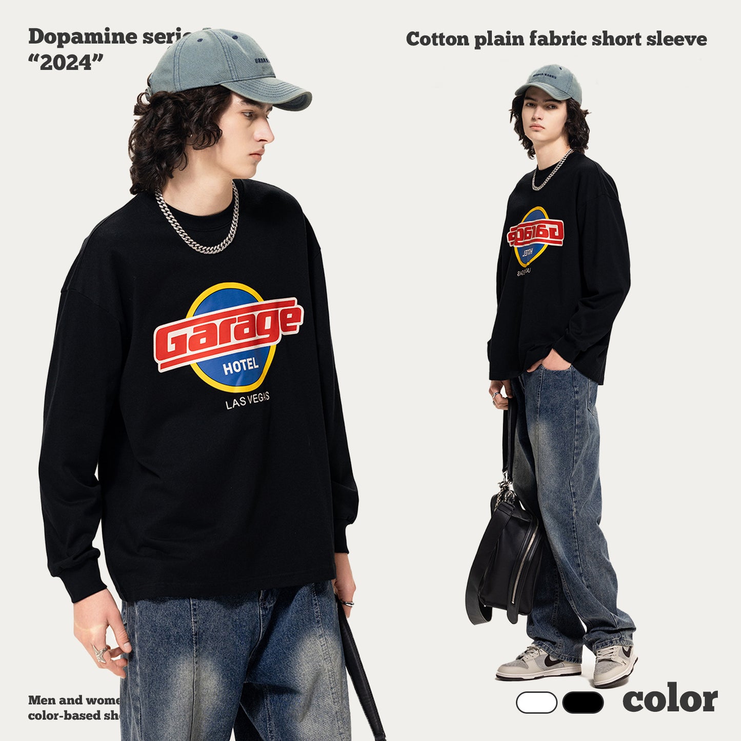 Rubber Print Double Yarn Long Sleeve Tee