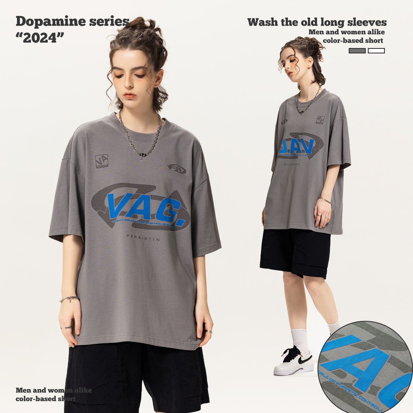 Double-Yarn Short Sleeve Suede Foam Print Tee