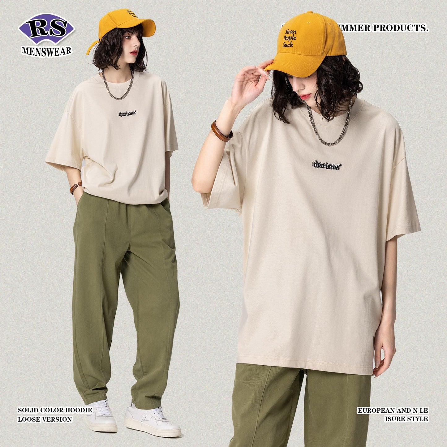 Embroidered Letter Short Sleeve Tee