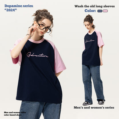 Rubber Print Raglan Short Sleeve Tee