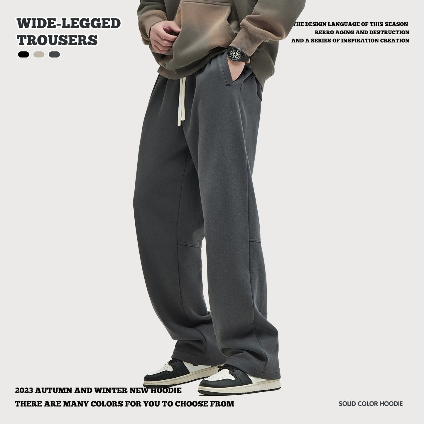 Loose Drape Straight Leg Long Pants