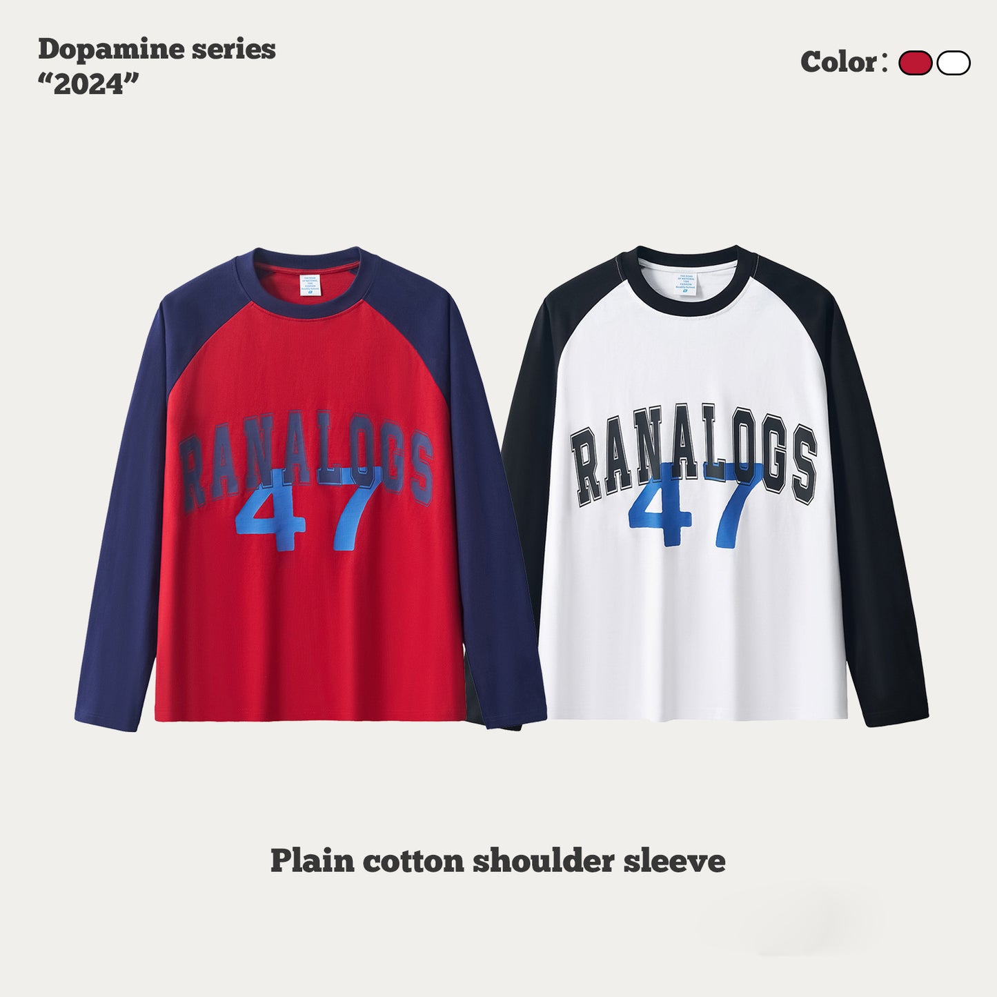 Rubber Print Raglan Long Sleeve Tee