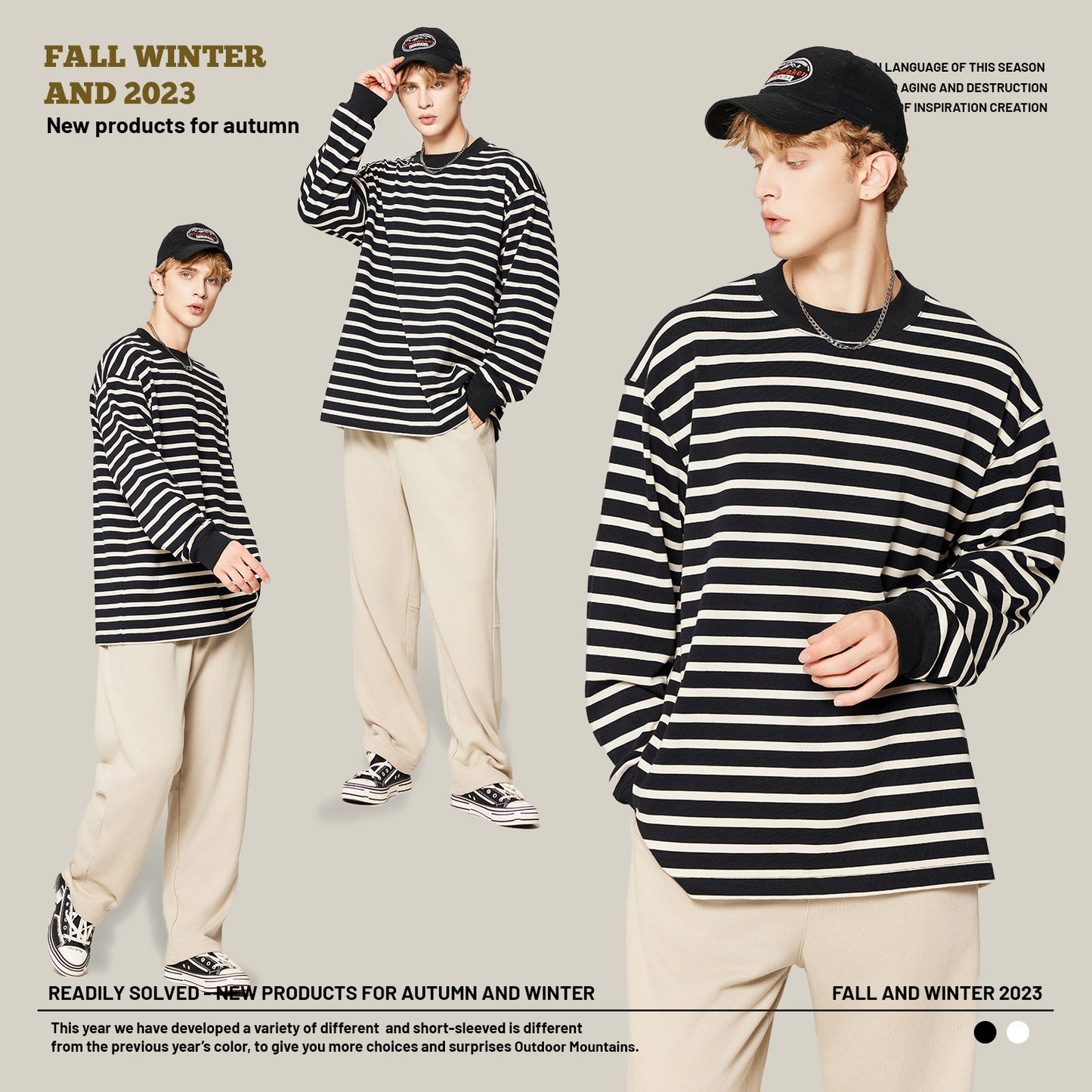 Striped Long Sleeve Couple Tee