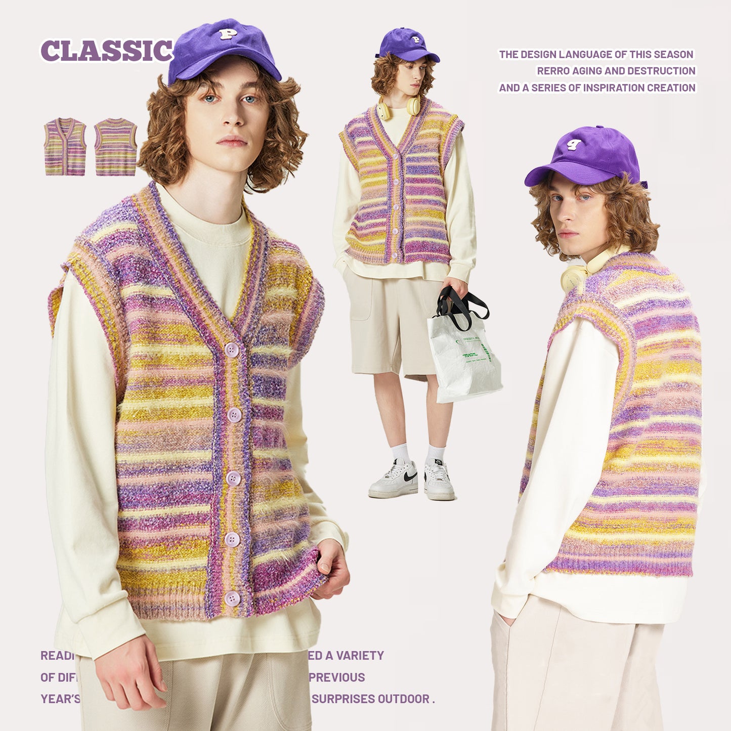 Gradient Striped Sweater Vest