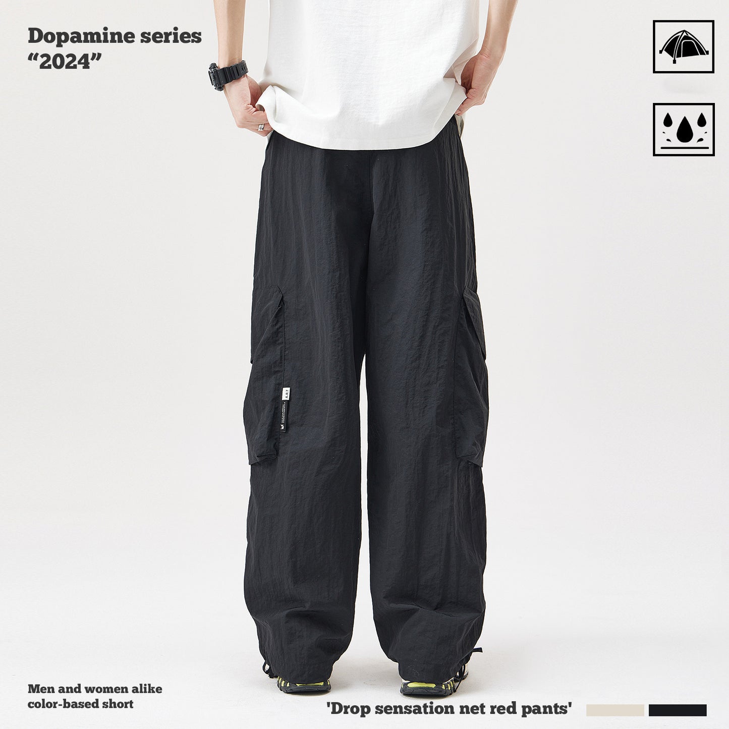 Waterproof Pleated Knee Cargo Pants