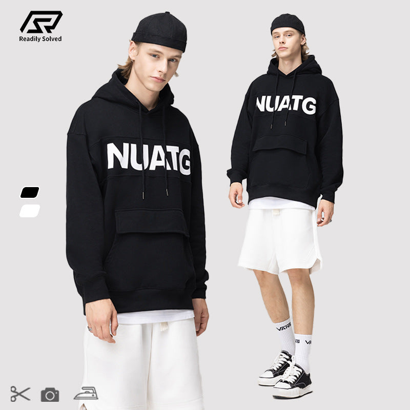 Letter Printed Oversized Hoodie
