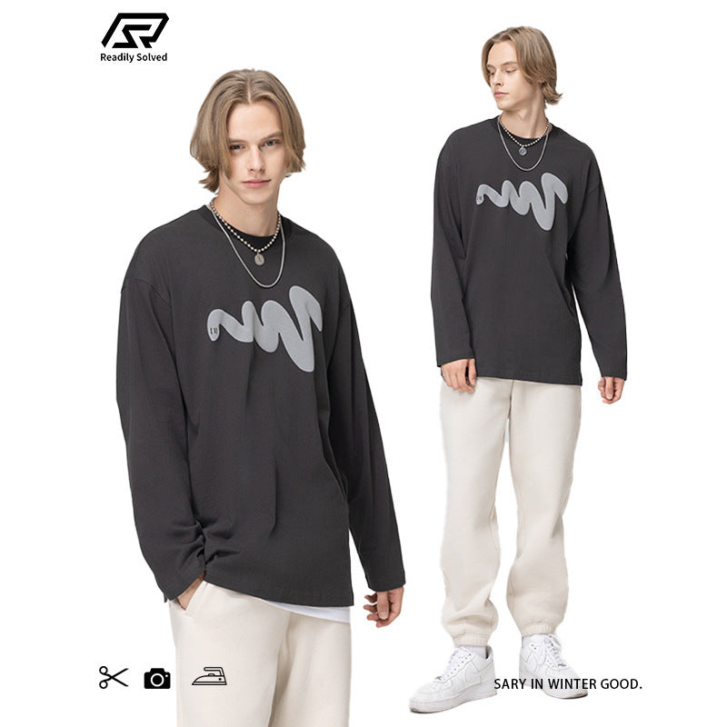 Crew Wave Print Long Sleeve Tee