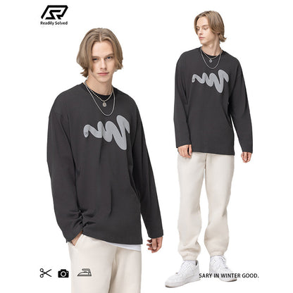 Crew Wave Print Long Sleeve Tee