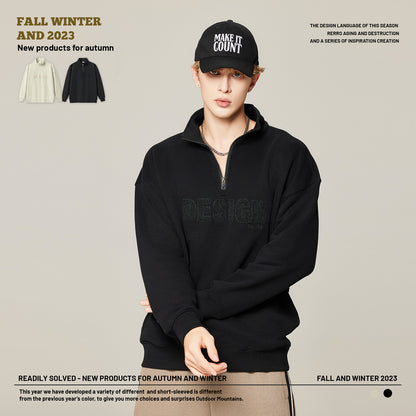 Stand Collar Half-Zip Sweatshirt