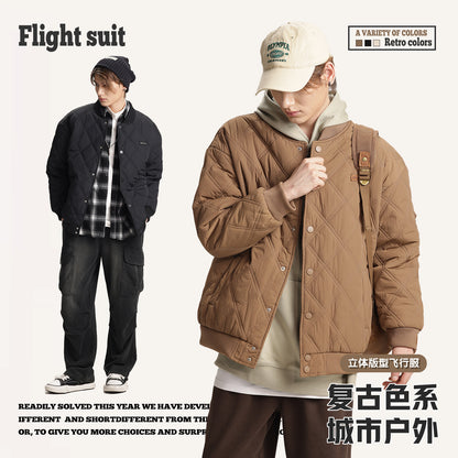 Diamond Check Baseball Jacket 