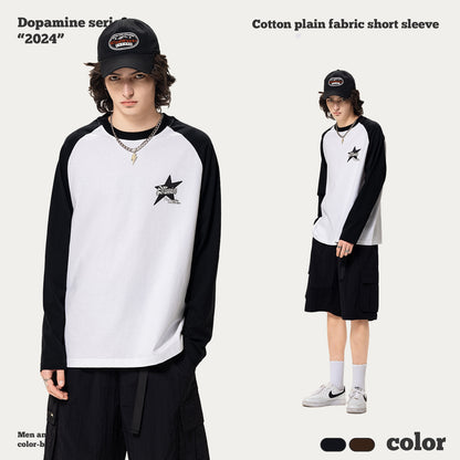 Foam Printing Raglan Long Sleeve Tee