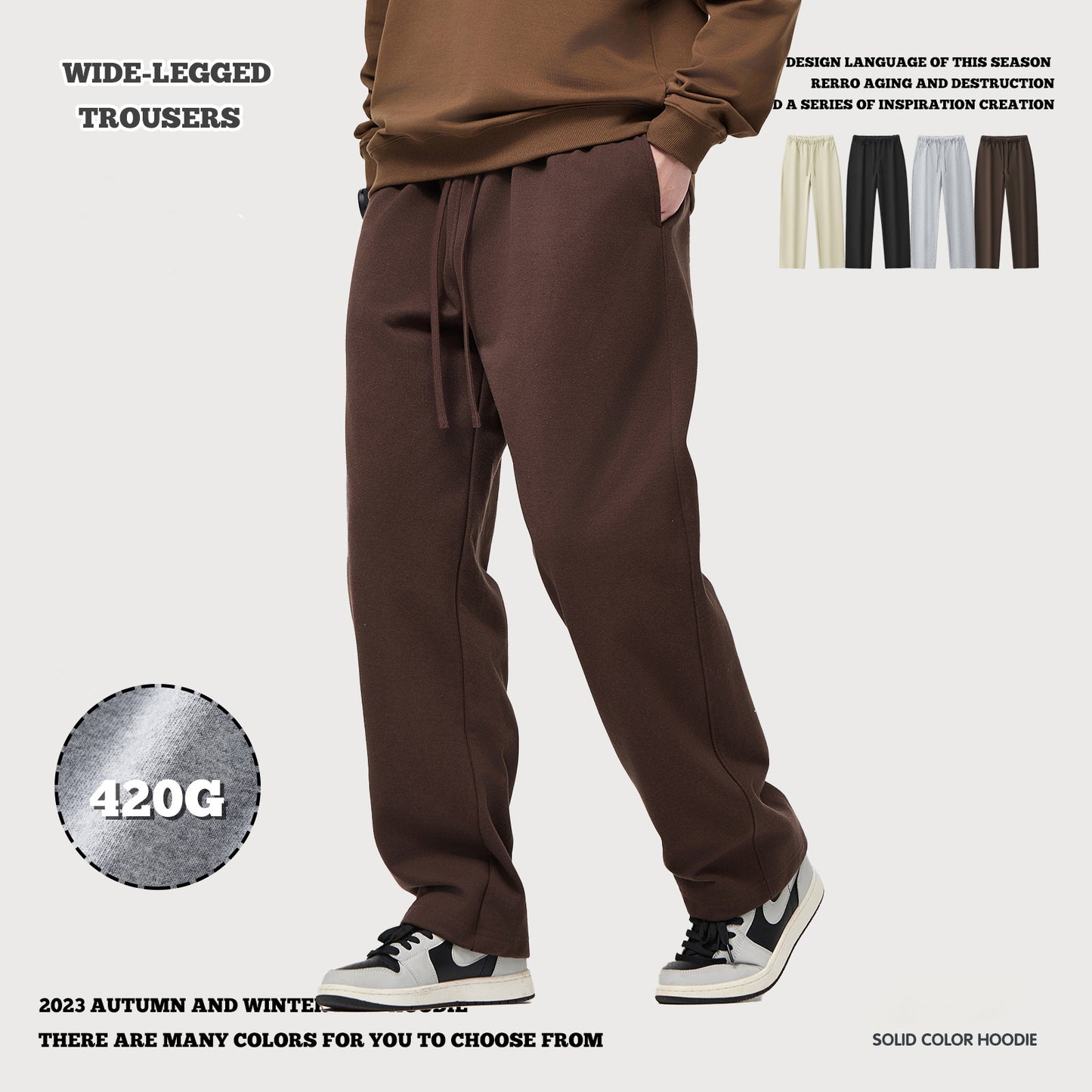 French Terry Wide Leg Sweatpants