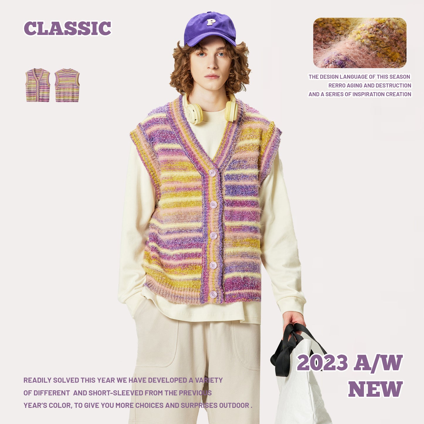 Gradient Striped Sweater Vest