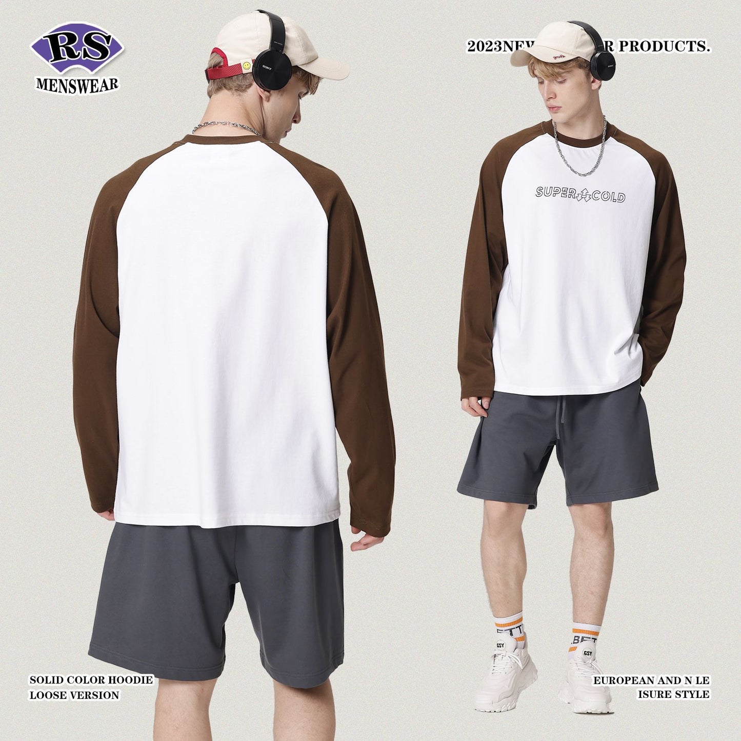 Colorblock Letter Printed Long Sleeve Tee