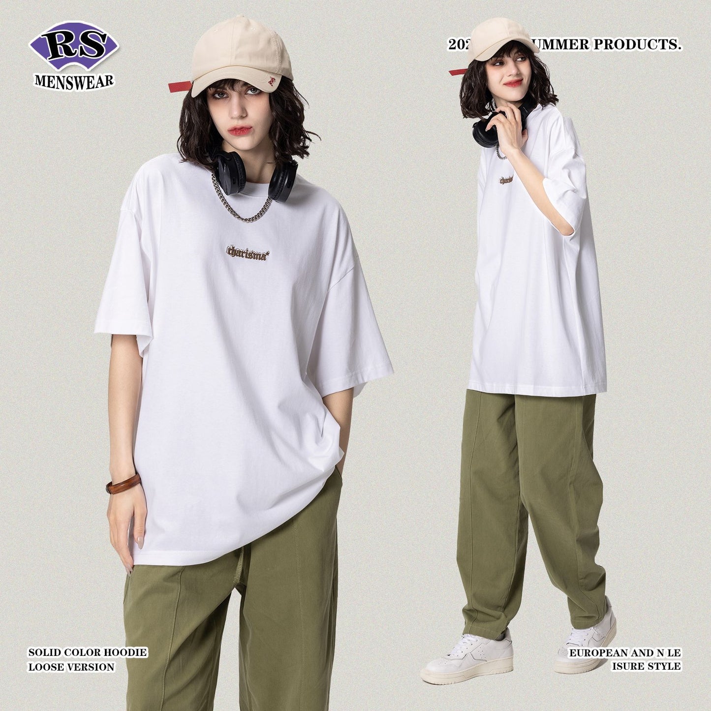 Embroidered Letter Short Sleeve Tee