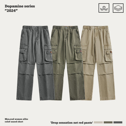 Pleated Knee Cargo Pants