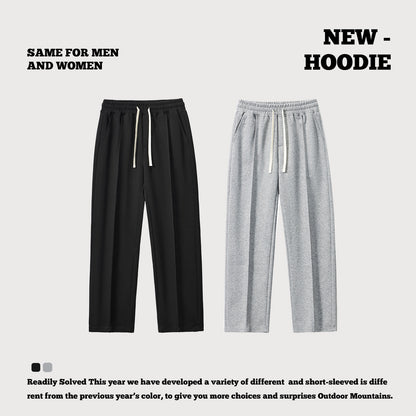 Pleated Straight Leg Sweatpants