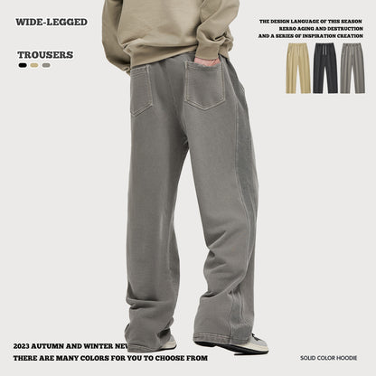 Washed French Terry Patchwork Pants