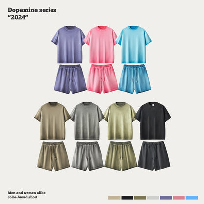 Wash Long Sleeve Tee&Shorts set