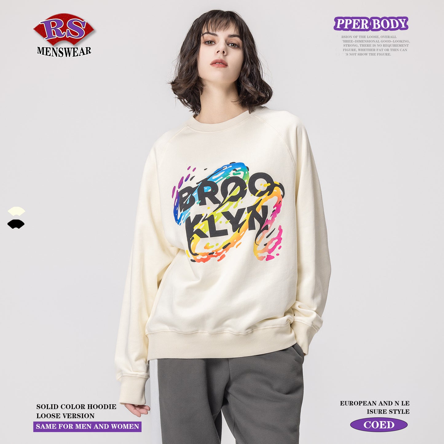 Crew Print French Terry Sweatshirt