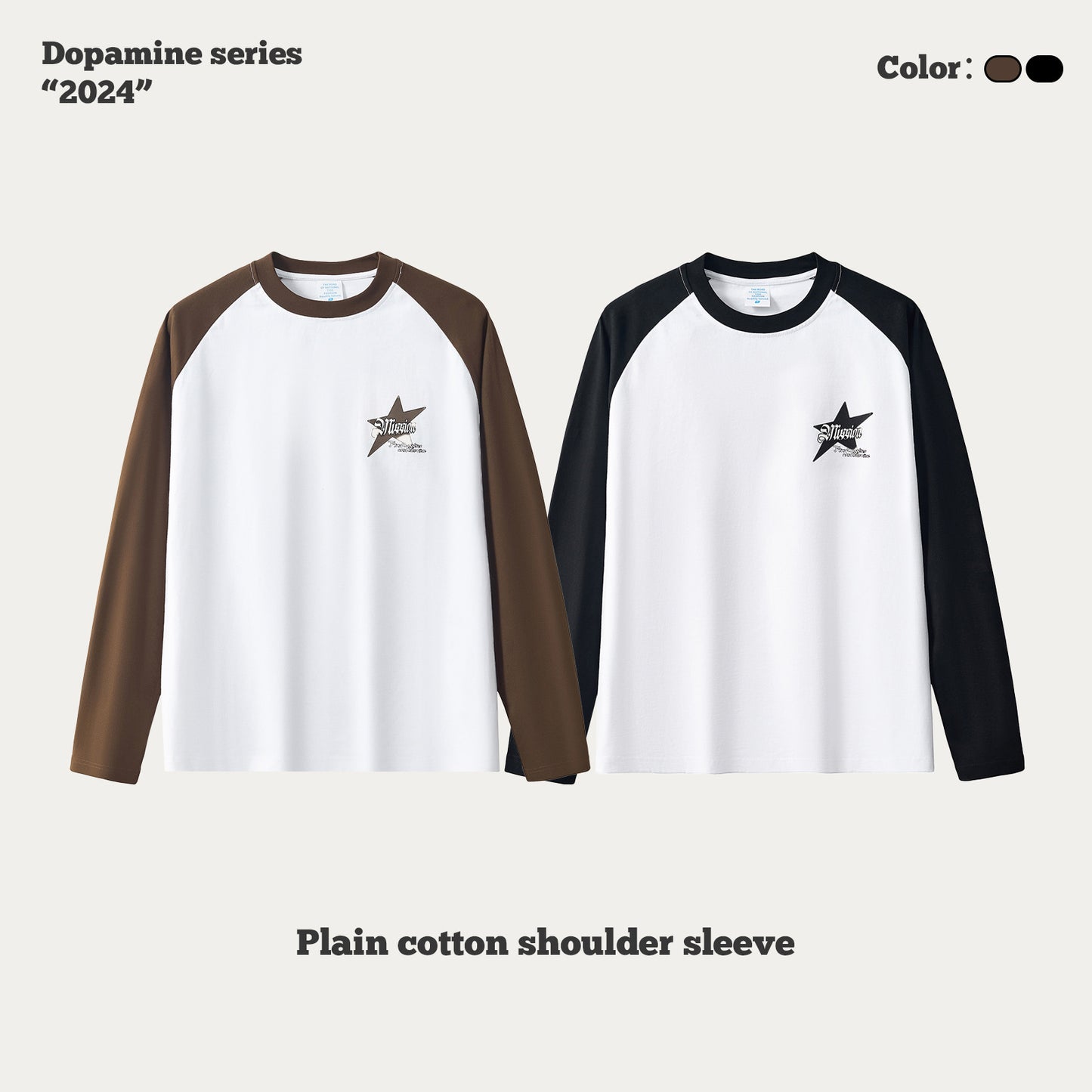 Foam Printing Raglan Long Sleeve Tee