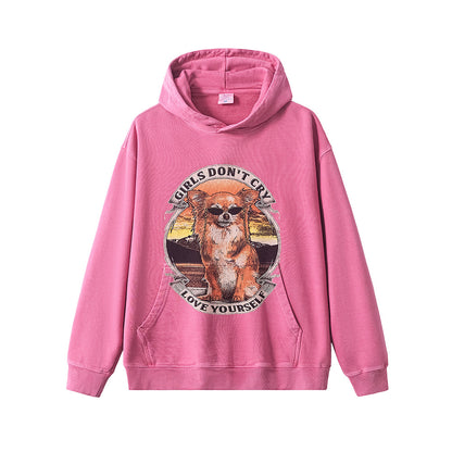 Retro Printing French Terry Hoodie
