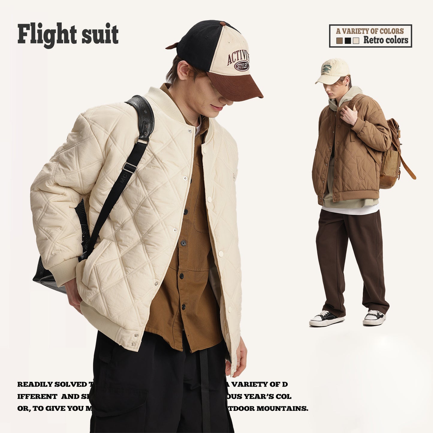 Diamond Check Baseball Jacket 