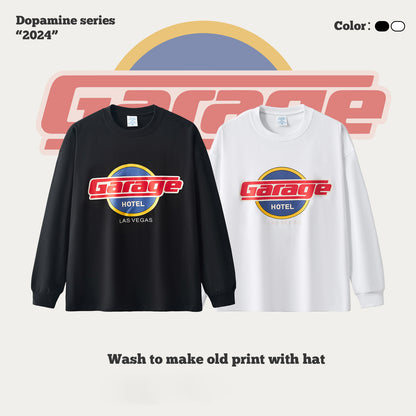 Rubber Print Double Yarn Long Sleeve Tee