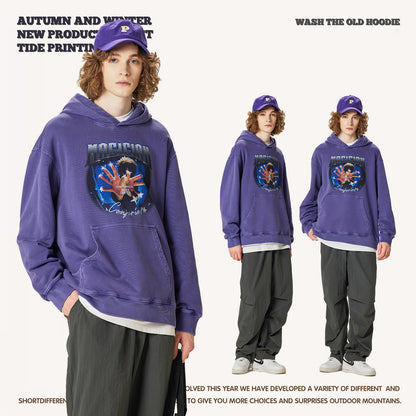 Retro Digital Print Hoodie