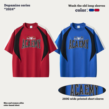 Colorblock Half Sleeve Patchwork Racewear