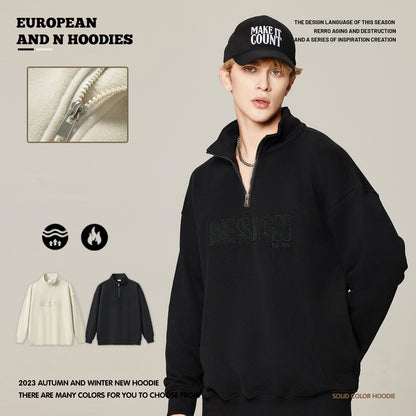 Stand Collar Half-Zip Sweatshirt