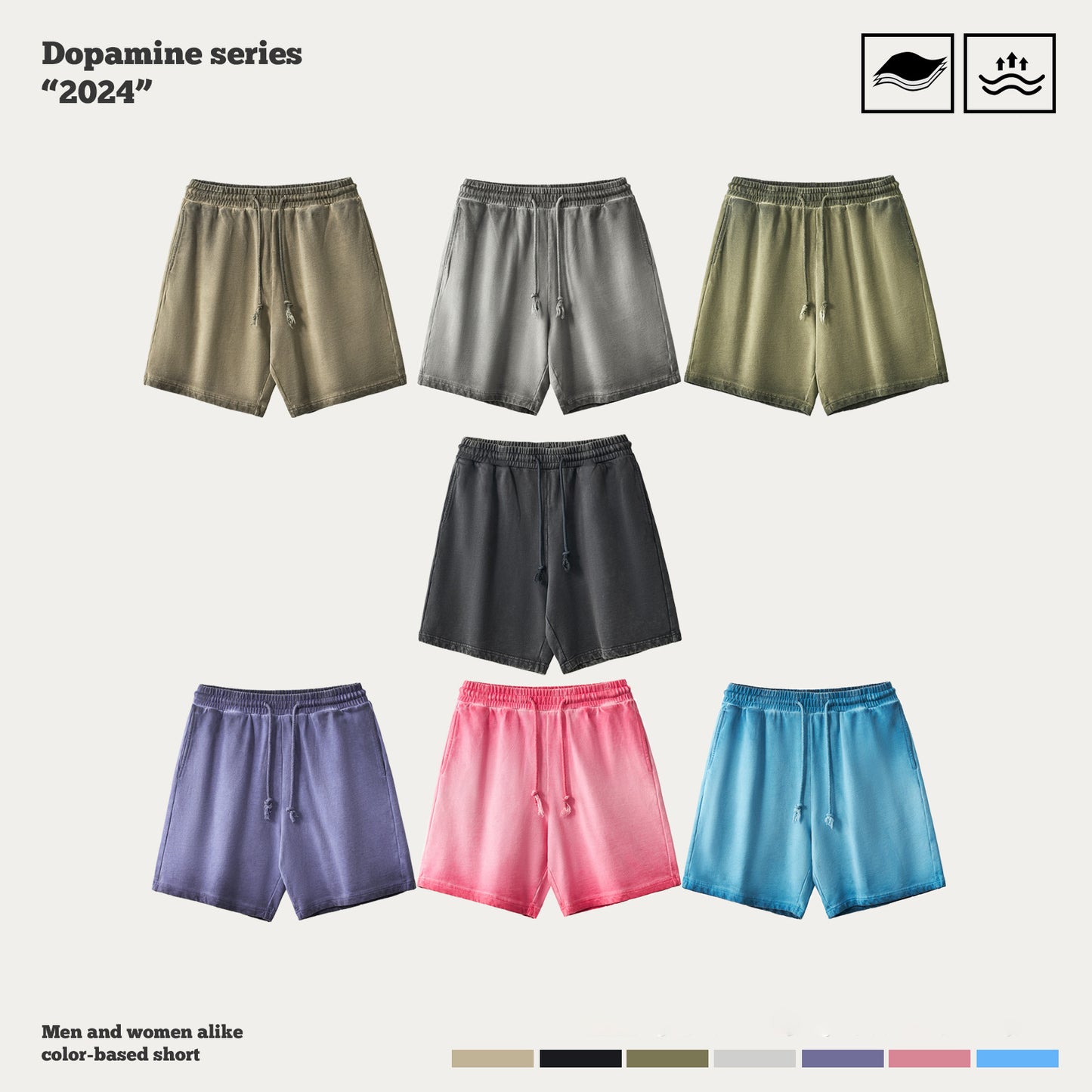 Dopamine Wash Casual Shorts