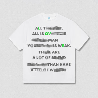Letter Printed Short Sleeve Couple Tee