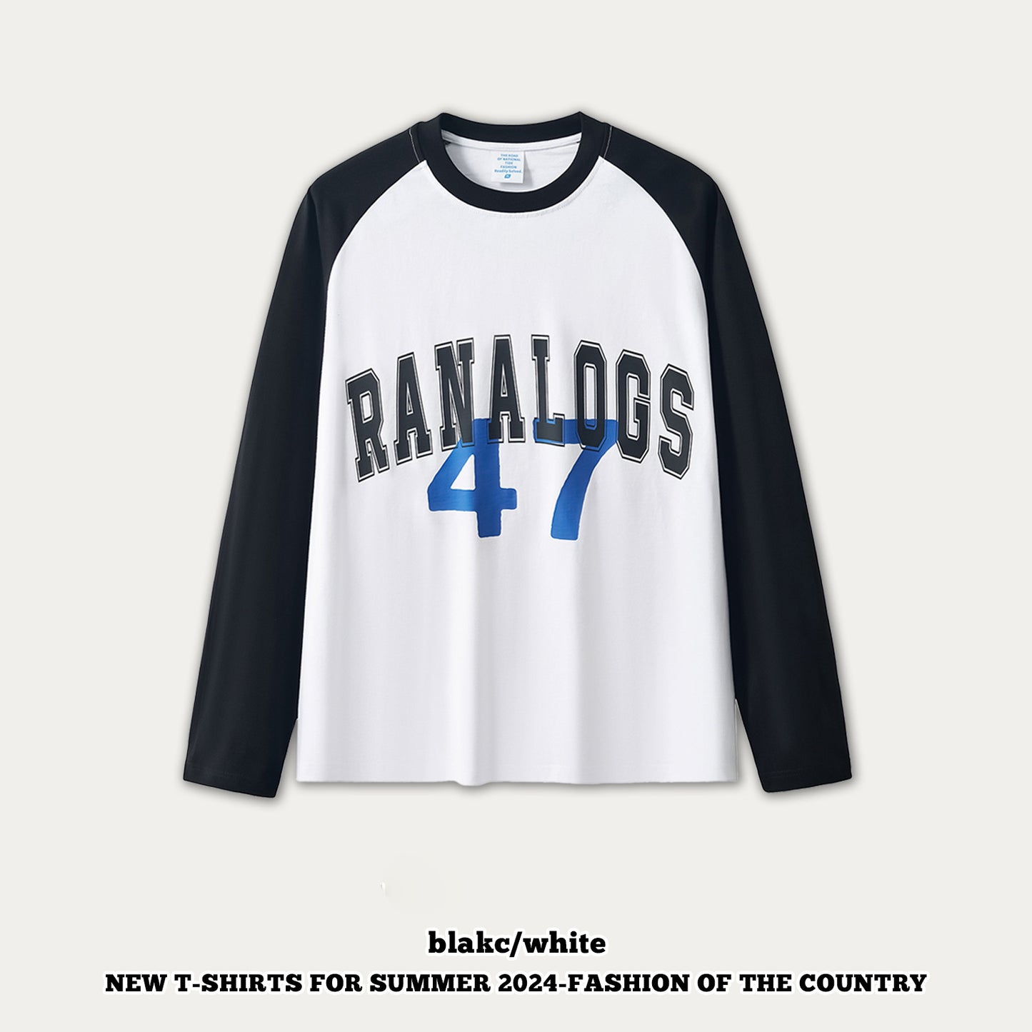 Rubber Print Raglan Long Sleeve Tee