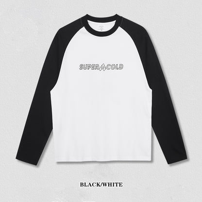 Colorblock Letter Printed Long Sleeve Tee