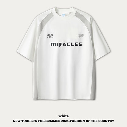 Printed Short Sleeve Patchwork Racewear