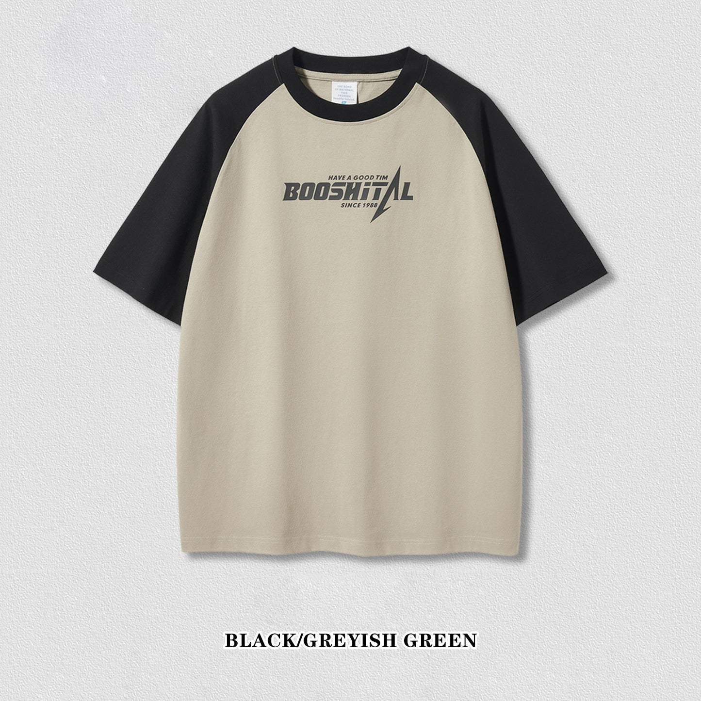 Raglan Letter Printed Short Sleeve Tee