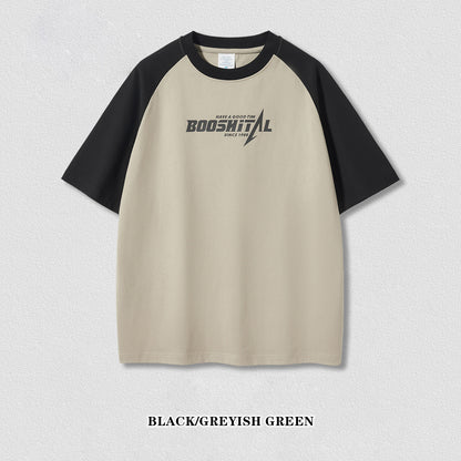 Raglan Letter Printed Short Sleeve Tee