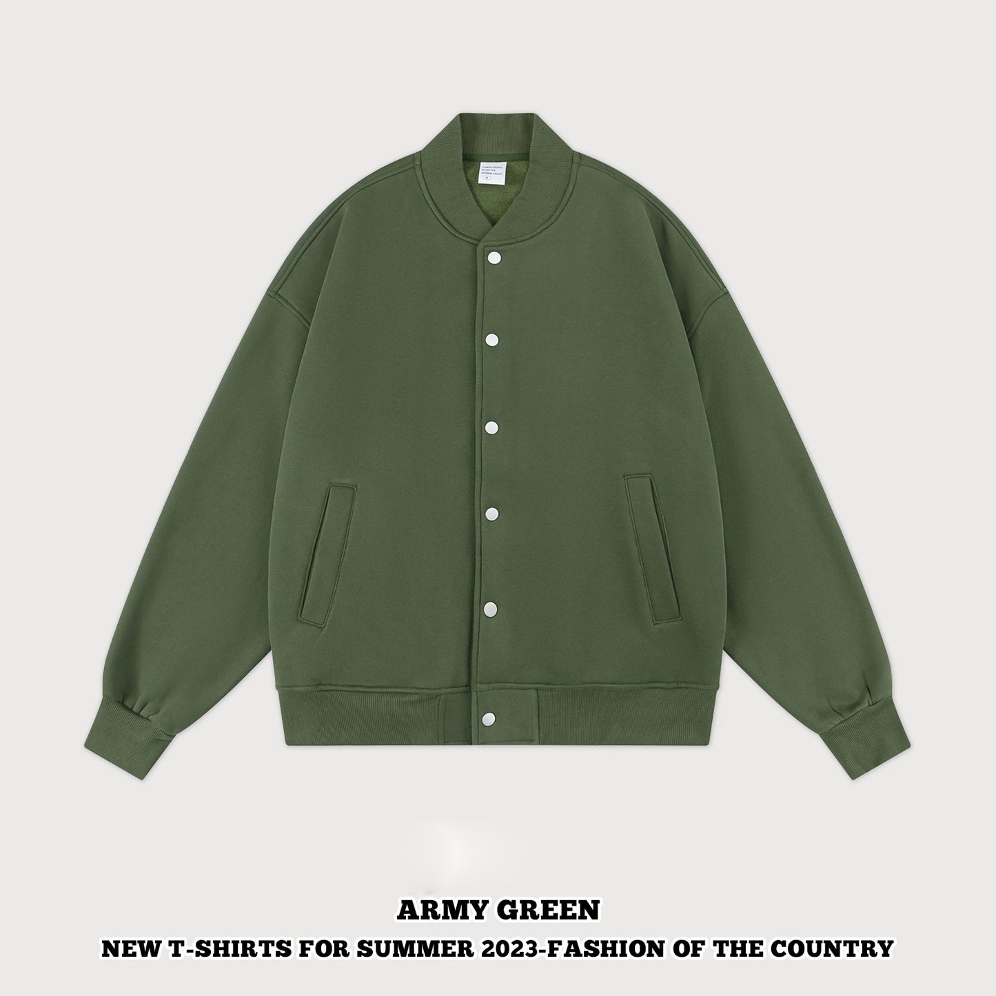 Solid Color Couple Baseball Jacket 