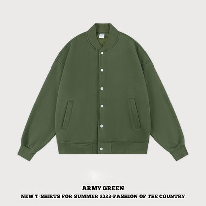 Solid Color Couple Baseball Jacket 
