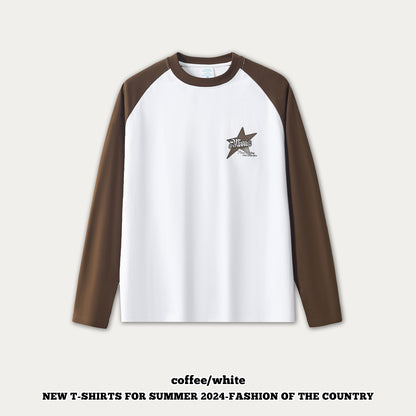 Foam Printing Raglan Long Sleeve Tee