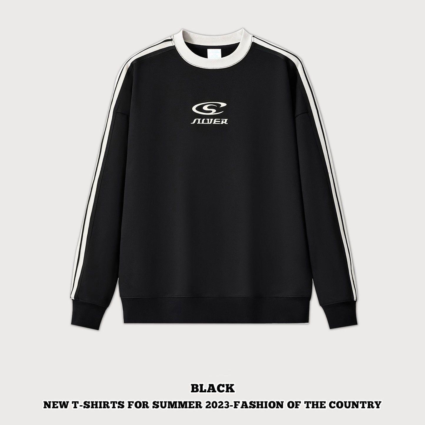 Crew Three-Stripes Print Sweatshirt