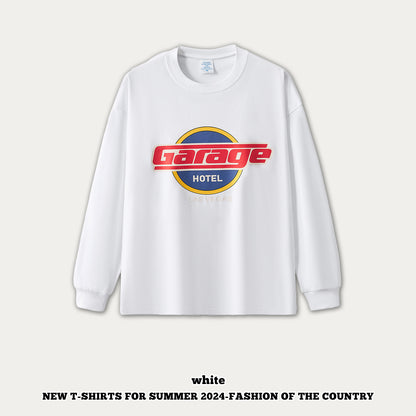 Rubber Print Double Yarn Long Sleeve Tee